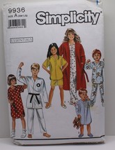 Vintage Simplicity 9936 Sewing Pattern Child&#39;s Sz SM-LG Pajamas Night Sh... - $18.99