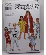 Vintage Simplicity 9936 Sewing Pattern Child&#39;s Sz SM-LG Pajamas Night Sh... - £14.94 GBP