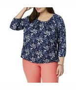 MICHAEL Michael Kors Plus Floral Blouson Pullover Long Sleeve Top – Size 2X - $639.07 MXN