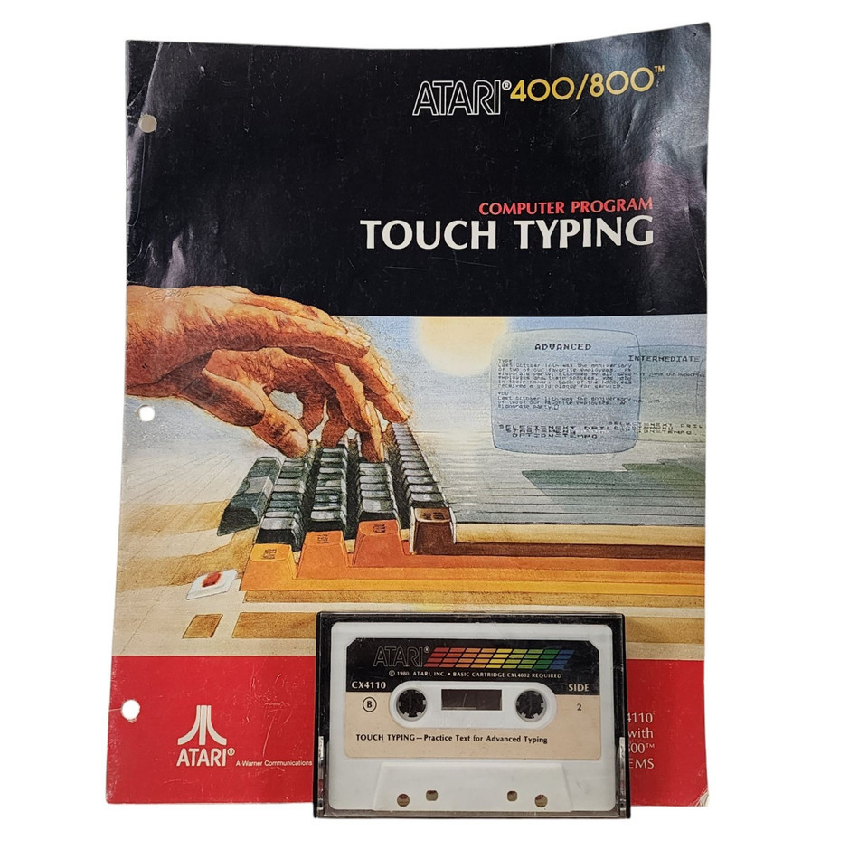 ATARI 400 800 Touch Typing Instruction Manual 1 Cassette Vintage Coding ... - $19.39