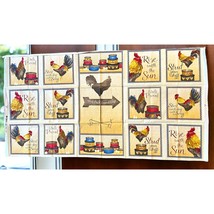 Welcome to the Roost Tara Reed Quilt Fabric Panel Country Rooster Farm 43&quot;x23&quot; - $21.79