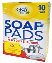 Clean Home Heavy Duty Steel Wool Soap Pads 10 Pack - $4.15 CAD