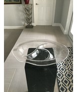 Very Large 3 compartment Heavy Glass Serving Platter,  Table Center Piece  - $50.78 CAD