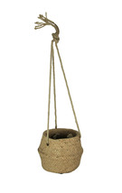 Rope Hanging Cement Planter Succulent Bowl Decorative Flower Pot Home Decor - $19.66