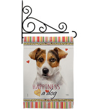 Russell Terrier Happiness Garden Flag Set Dog 13 X18.5 Double-Sided Hous... - £22.00 GBP