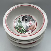 Set 4 Noritake Epoch Twas The Night Before Christmas Cereal Bowls Korea 8100 Cat - $46.74