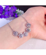 4Ct Rund Künstlicher Diamant Five-Stone Bolo Tennis Armband 14K Weiß Gol... - $3,027.24 MXN