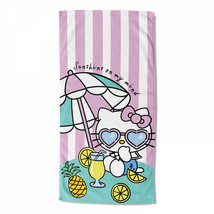 Hello Kitty Umbrella Drink Kawaii 30&quot;x60&quot; Beach Towel Multi-Color - £25.18 GBP