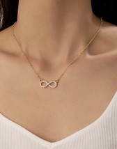 Infinity necklace - cubic zirconia crystals in the infinity sign - £5.83 GBP
