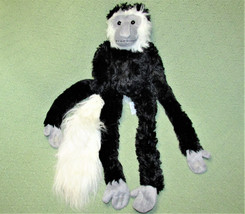 HANGING COLOBUS MONKEY 33&quot; Plush PETTING ZOO Stuffed Animal Black White ... - £7.55 GBP