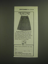 1974 Talbots Wrap Skirt Ad - Traditional Wrap - £14.78 GBP