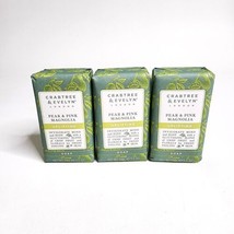 Lot of 3 Crabtree Evelyn Pear &amp; Pink Magnolia Uplifting Bar Soap 5.5 oz ... - £38.66 GBP