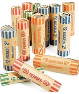 36 Coin Tainer Paper WRAPPERS Tubes for Quarters Dimes Nickels Penny Coi... - $16.31