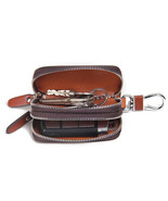 Double Zipper Genuine Cow Leather Car Key Holder - Multifunctional Key W... - $30.99