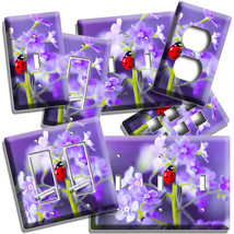  Ladybug Wild Lilac Meadow Flower Light Switch Outlet Plates Room Summer Decor - £13.26 GBP+