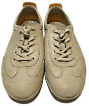Ecco Womens Soft Tan Leather Lace Up Sneaker Size 10 - £16.21 GBP