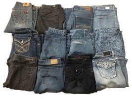Wholesale Lot of 23 Womens Jeans SZ L 8-16 Clothing Reseller Box Bundle Resale - £175.49 GBP