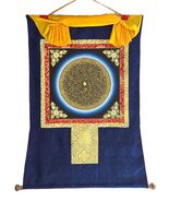 OM MANI PADME MANTRA MANDALA ORIGINAL TIBETAN THANGKA PAINTING WITH SILK... - €165,82 EUR