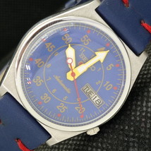 SEIKO 5 AUTOMATIC 7019A JAPAN MENS DAY/DATE BLUE WATCH + 1 STRAP a413503-1 - $38.00