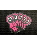 Squid Manager Square Mask Game Vinyl Sticker Decal 5 Pack Phone Case Bottle - $163.66 MXN