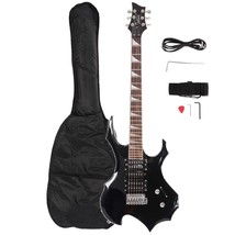 Burning Fire Right Handed Black Electric Guitar + Strap+ Bag+ Strap - £105.86 GBP