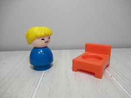 Fisher Price Little People Figure teacher chair from retro carry along S... - $6.92