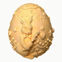 Silicone mold, candle mold, 3D Silicone Soap &amp; Candle Mold– Easter Mr. Bunny Egg - £32.85 GBP