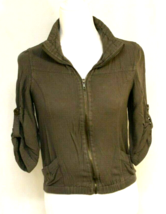 ULTRA PINK GRAY JACKET SIZE MEDIUM 3/4 SLEEVED  ZIPPERED FRONT  LIGHT WE... - $11.27