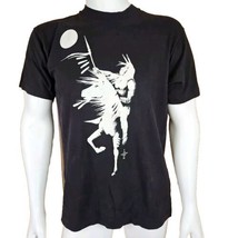 Vintage Native American Art T Shirt Mens L Black Warrior On Horse Single Stitch - £48.87 GBP