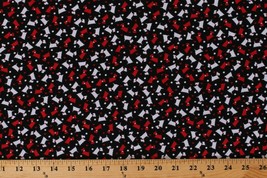 Cotton Scottish Terriers Scotties Dogs Pets Black Fabric Print by Yard D755.13 - £9.58 GBP