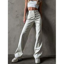 Fashion Skinny White Women Slim Fit Pants Classic Formal Real Leather Lambskin - £83.32 GBP