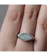 Natural Lightning Ridge Solid Opal Sterling Silver Ring - $134.99