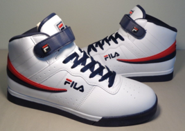 Fila Size 12 M VULC 13 MID PLUS White Navy Red Sneakers New Men&#39;s Shoes - £93.42 GBP