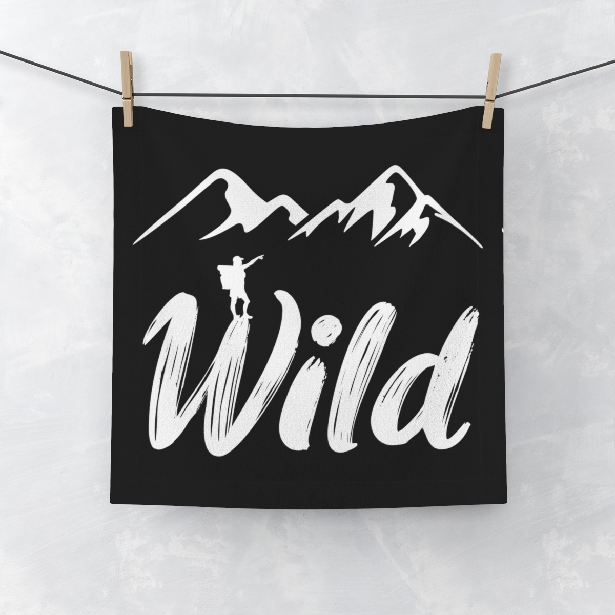 One-Sided Print "Wild" Face Towel 100% Polyester Front 100% Cotton Back - $15.45