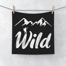 One-Sided Print &quot;Wild&quot; Face Towel 100% Polyester Front 100% Cotton Back - £12.12 GBP