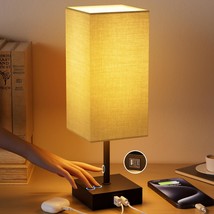 Golspark Table Lamp With Usb C Usb A Port,Square Touch Lamp For Bedroom ... - £24.71 GBP