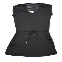 Calvin Klein Dress Womens XXL Black Laced Sleeveless V Neck Drawstring Pockets - £15.20 GBP