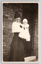 RPPC Sweet Edwardian Mother Showing Off Baby Postcard R25 - £7.04 GBP