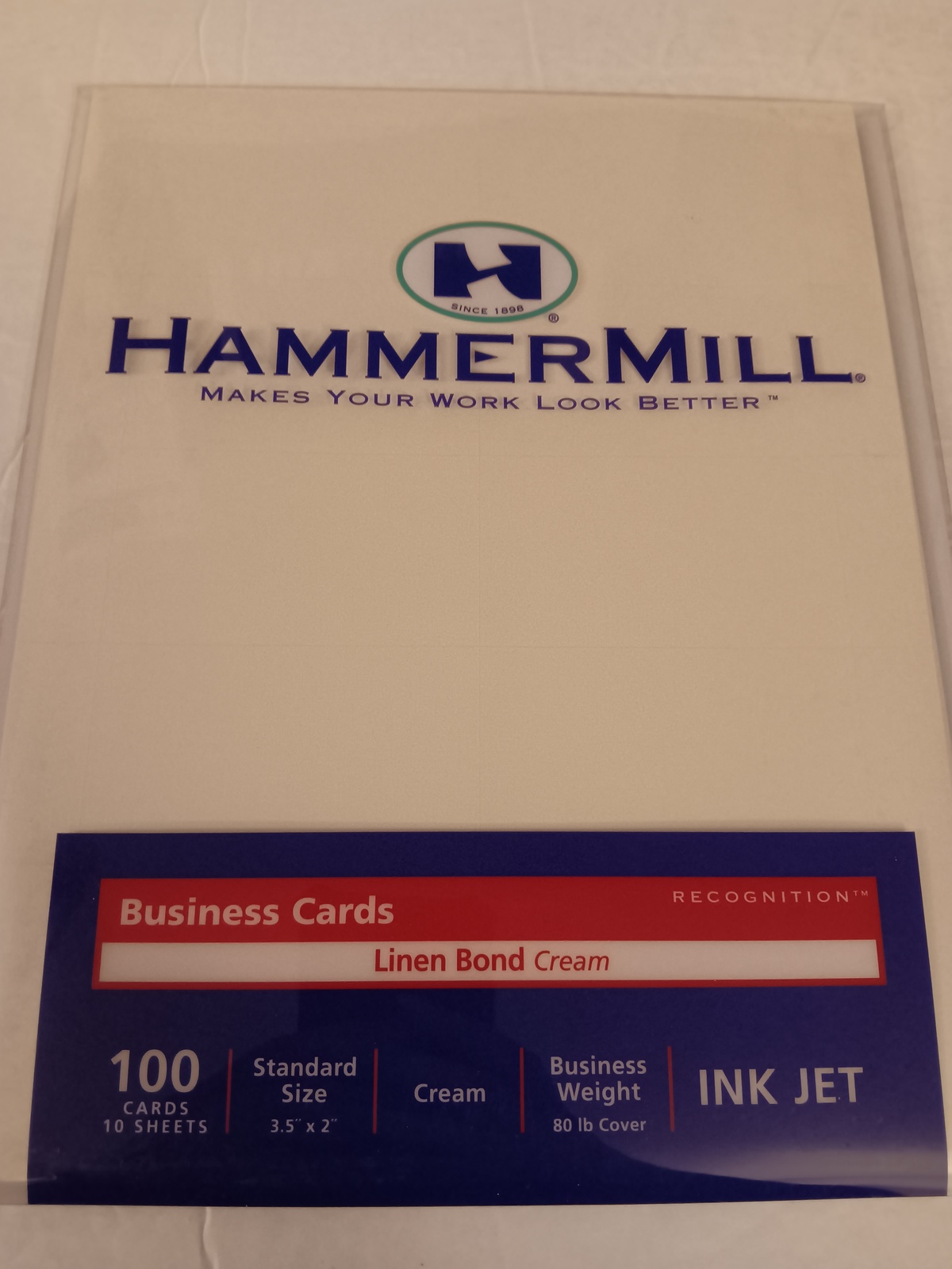 Hammermill Cream Business Cards 10 Sheet Pack (100 Cards) New Sealed - $14.99