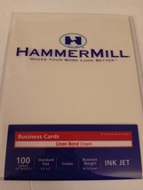 Hammermill Cream Business Cards 10 Sheet Pack (100 Cards) New Sealed - £11.98 GBP