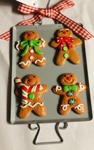 Christmas Ornament Gingerbread Men Cookies on Cookie Sheet New - £11.90 GBP