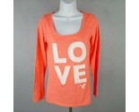 American Eagle Women&#39;s Long Sleeve Round-neck Top Size Small Orange QK15 - $8.41