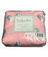 Unicorn Bedding 3 Piece Sheet Set Twin Pink Teal White Flat Fitted Pillo... - £37.39 GBP