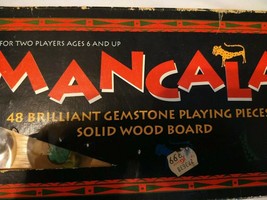 Mancala 48 all pieces!  Gemstone Pieces Solid Wood Board Game Cardinal 1995 - £20.33 GBP