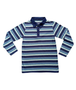 Test Of Time Knitwear Boys Polo Shirt SZ 14/16 Long Sleeve Striped Navy ... - $18.05 CAD