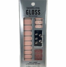 NEW Dashing Diva Gloss Big Stone Ultra Shine Gel Nail Strips Light Pink ... - $13.88