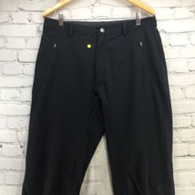 REI Recreational Equipment Pants Mens Sz 34X32 Black Zipper Pockets Flaw  - £18.49 GBP