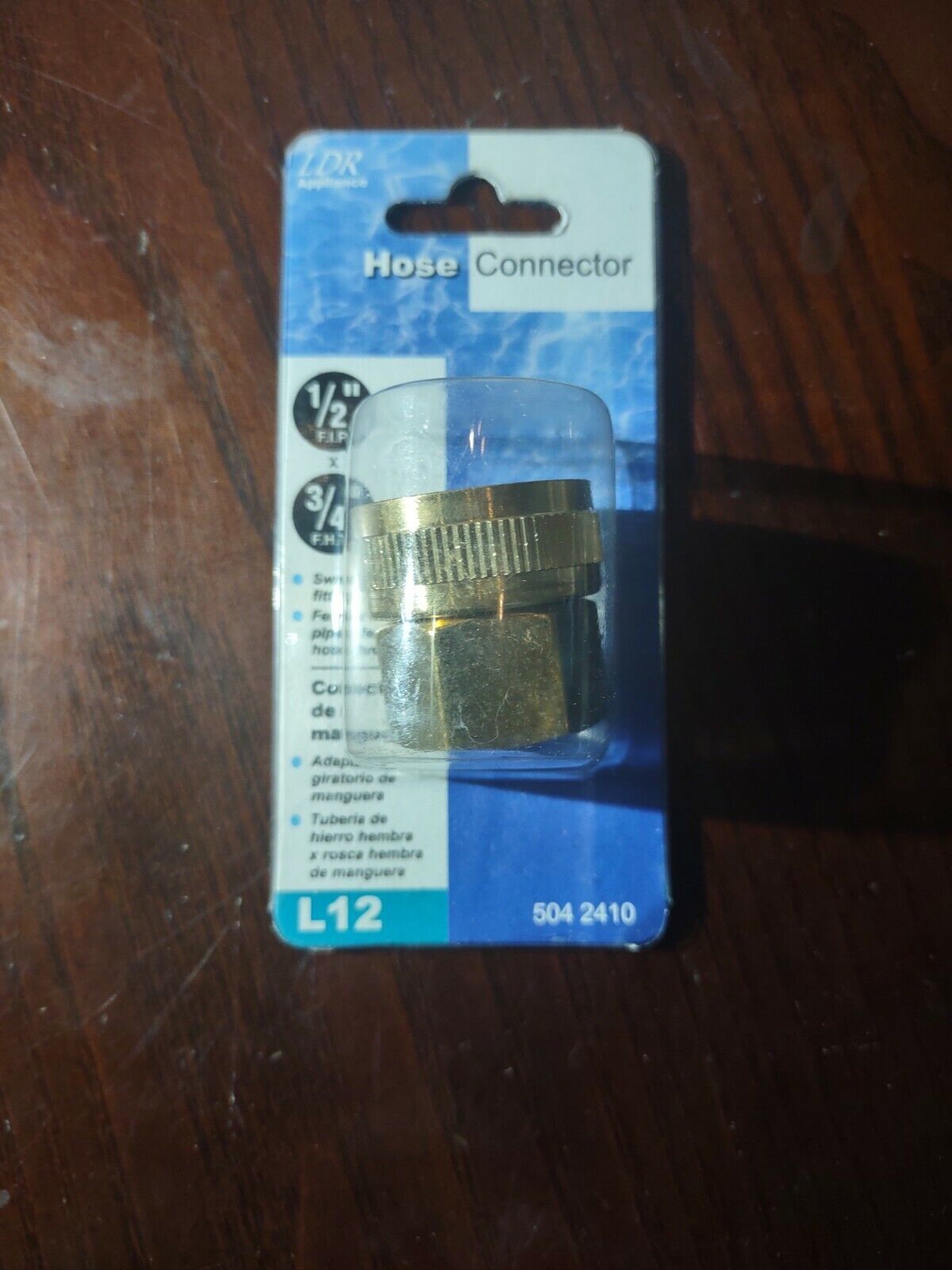 504 2410 Hose Ftg Fh X 1/2F-Swvl, Ldr Industries, EACH, CD, Carded. Bras... - $15.72