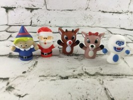 Rudolph The Red Nosed Reindeer Finger Puppets Rubber Lot of 5 - £15.52 GBP