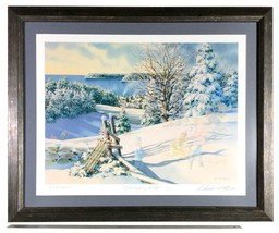 &quot;Sledding Hill&quot; by Charles L. Peterson (2002) 18&quot; x 22&quot; Framed Signed &amp; Numbered - £145.22 GBP